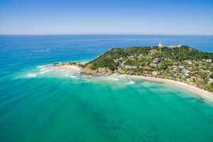 Wategoes Beach aerial view at Byron Bay