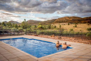 Flinders Ranges – the view from the pool at Rawnsley Park Station – Luxury accommodation in Outback Australia