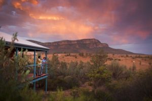 Rawnsley Park Station – sunset on the balcony at Rawnsley Park Station – luxury accommodation in the Flinders Ranges