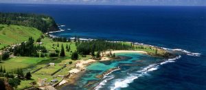 Norfolk Island - aerial of Emily Bay - luxury short breaks