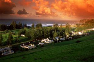 Norfolk Island - QE Lookout over Quality Row and Emily Bay at sunset - luxury short breaks