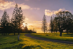 Norfolk Island - Sun setting over the hill - - Luxury Short Break